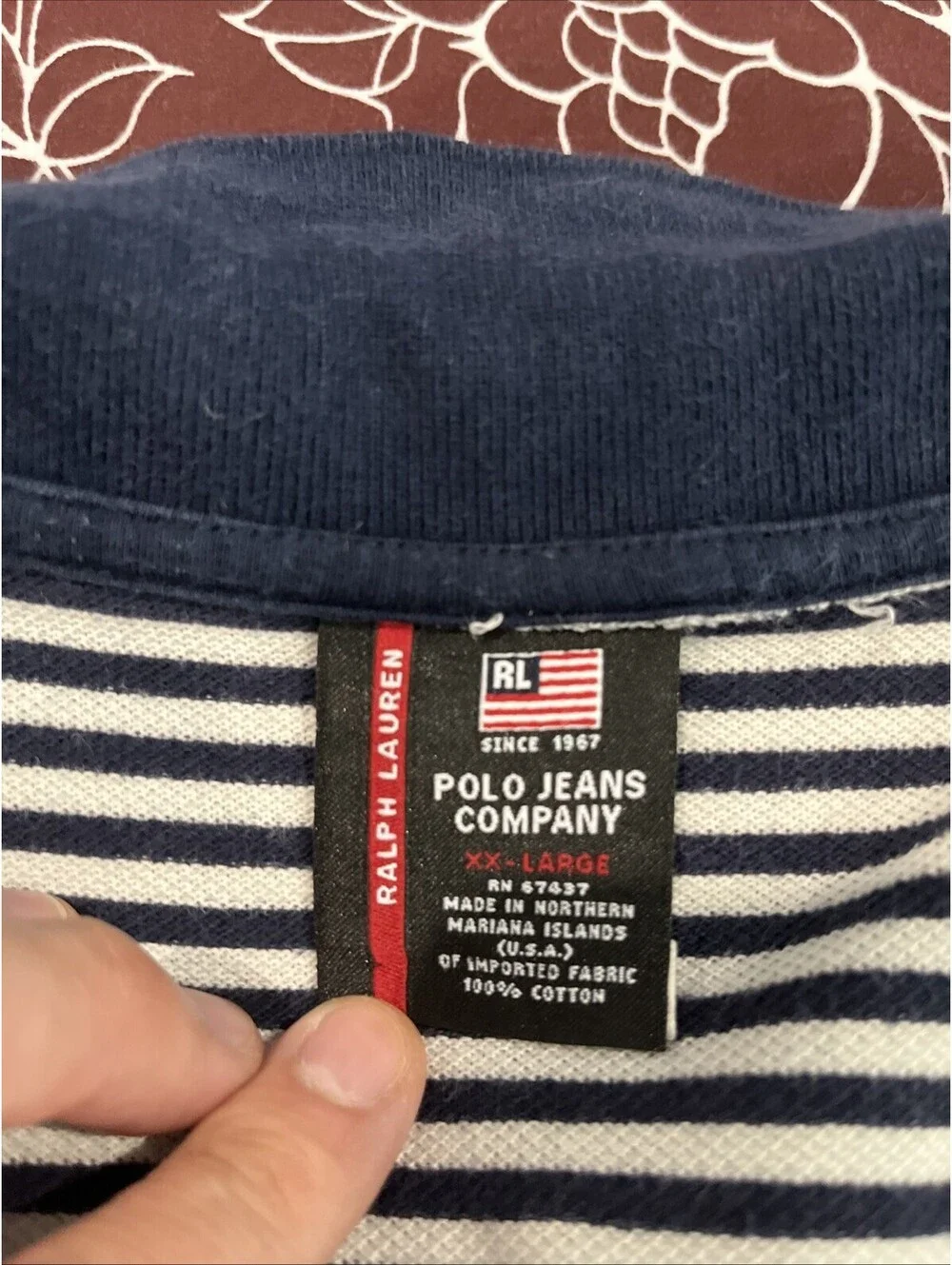 VTG Y2K POLO JEANS COMPANY STRIPED POLO SHIRT SIZE XXL MADE IN USA VGC